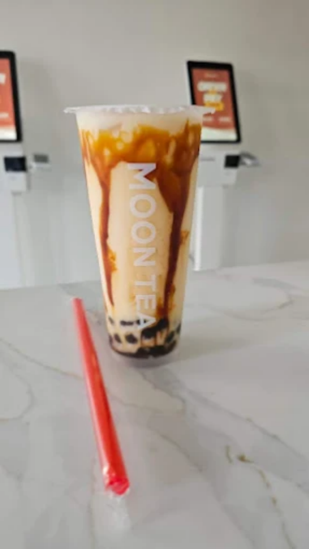 Brown Sugar Milk Tea at Moon Poke, Sushi & Sweets, a bubble tea shop in East Stroudsburg