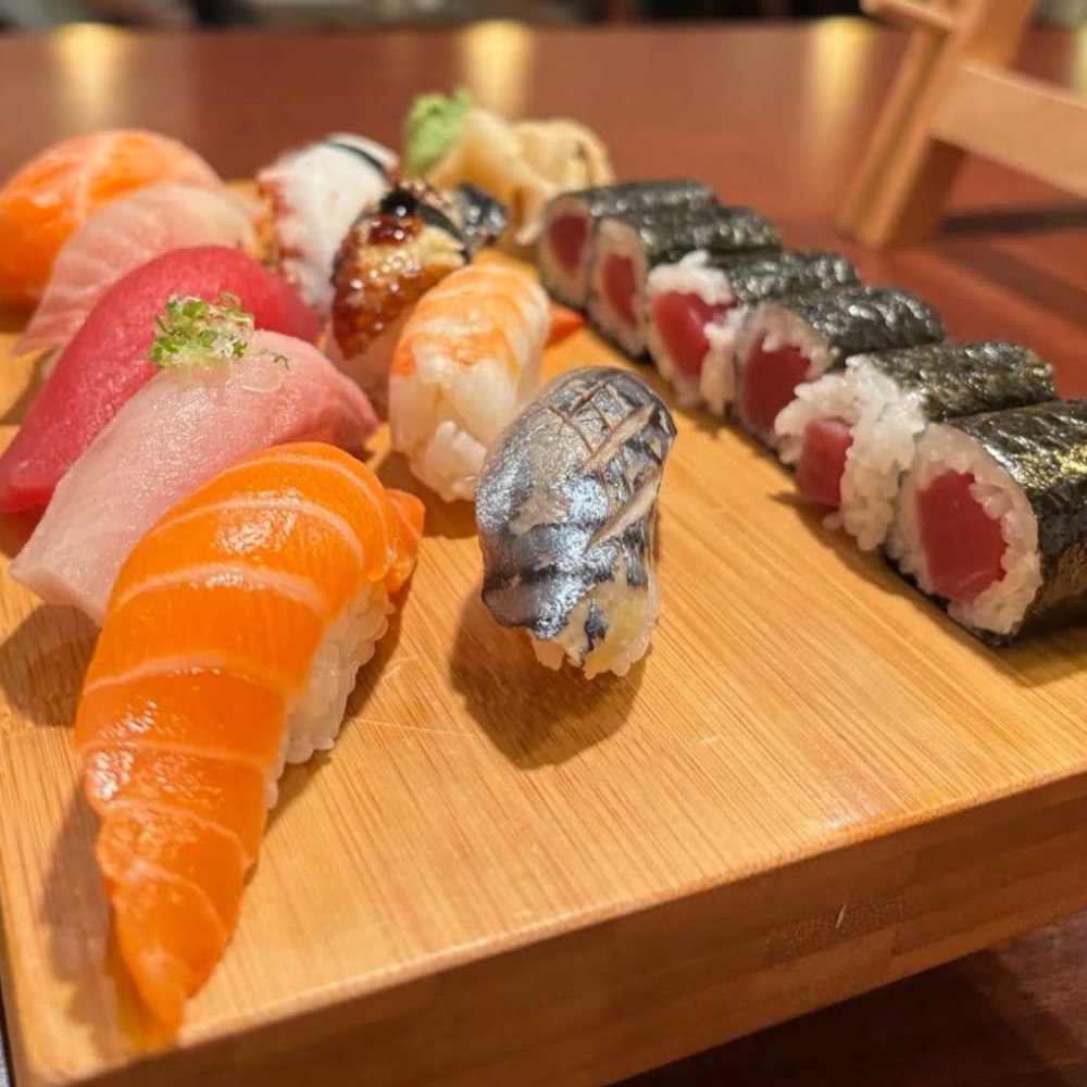 Assorted nigiri including tuna and salmon at Mori Sushi, a Japanese Restaurant in Indianapolis