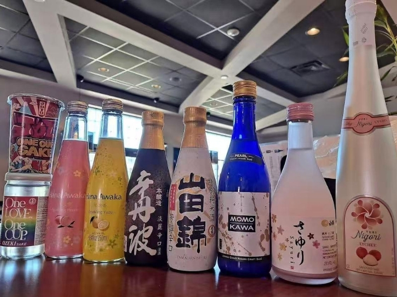 Variety of Japanese drinks at Mori Sushi, a Japanese Restaurant in Indianapolis
