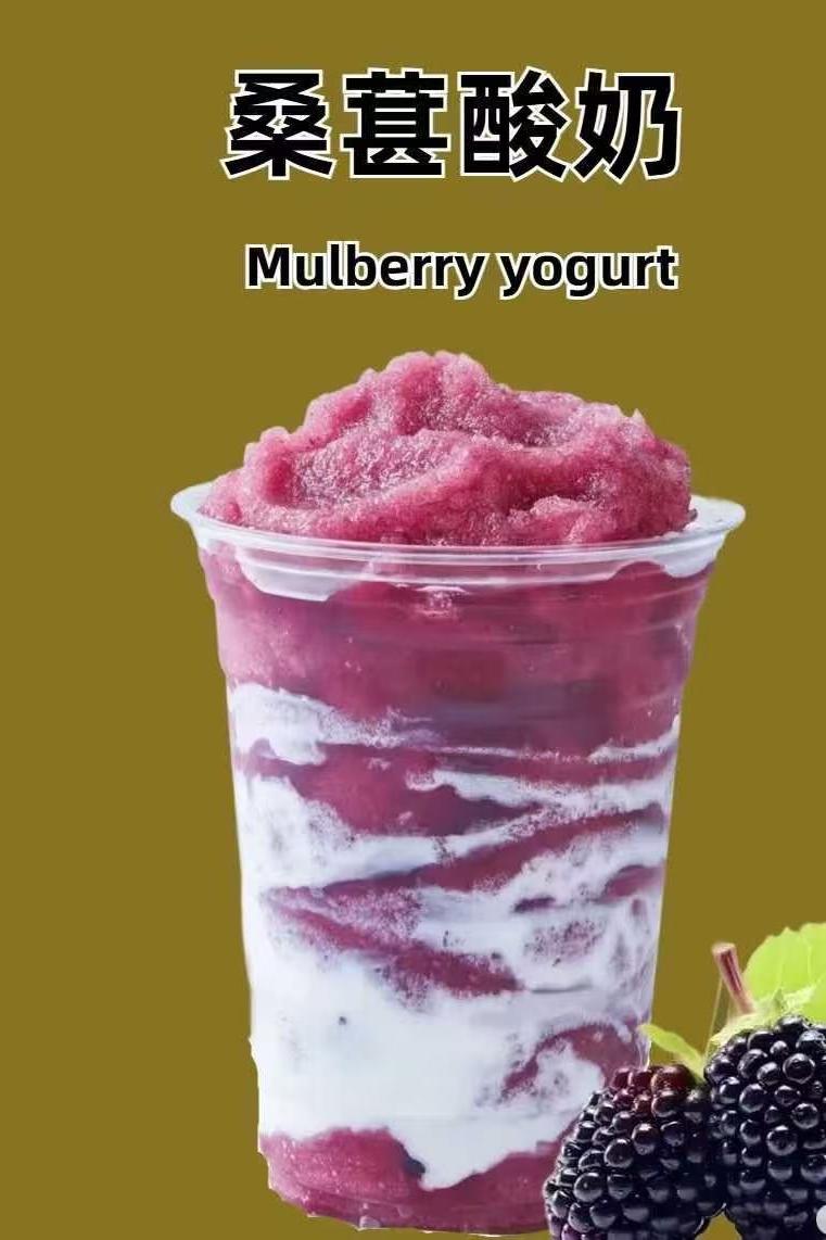 Mulberry Yogurt - Layered yogurt drink with mulberry flavor at Mr.Bubble, a Bubble tea store in Evansville