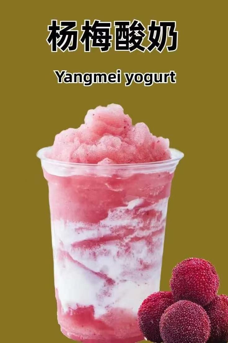 Yangmei Yogurt - Layered yogurt drink with yangmei puree at Mr.Bubble, a Bubble tea store in Evansville