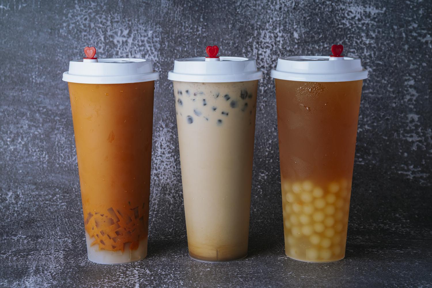 Assorted bubble tea with toppings at Mr Farmer, a Asian Fusion Restaurant in St. Augustine