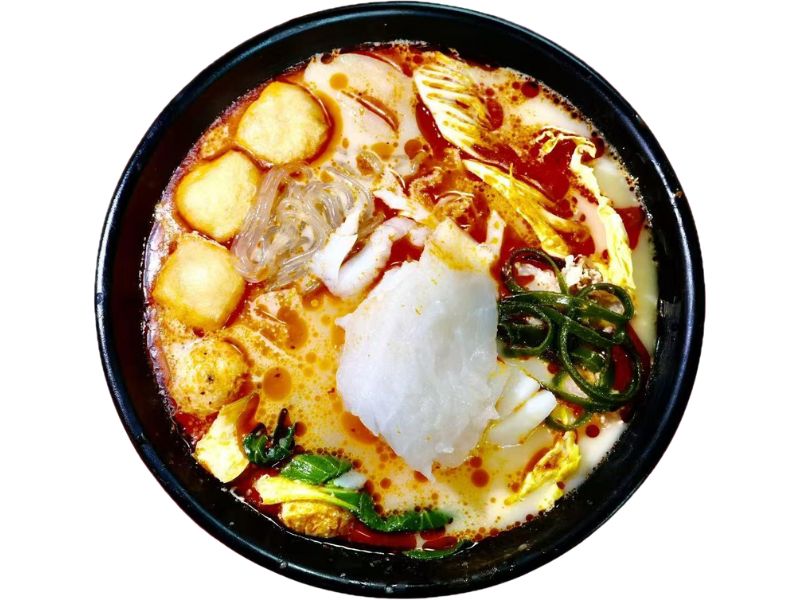 Malatang with fish fillet, tofu and seaweed at Yu Lao Tou Malatang, a Chinese Restaurant in Flushing