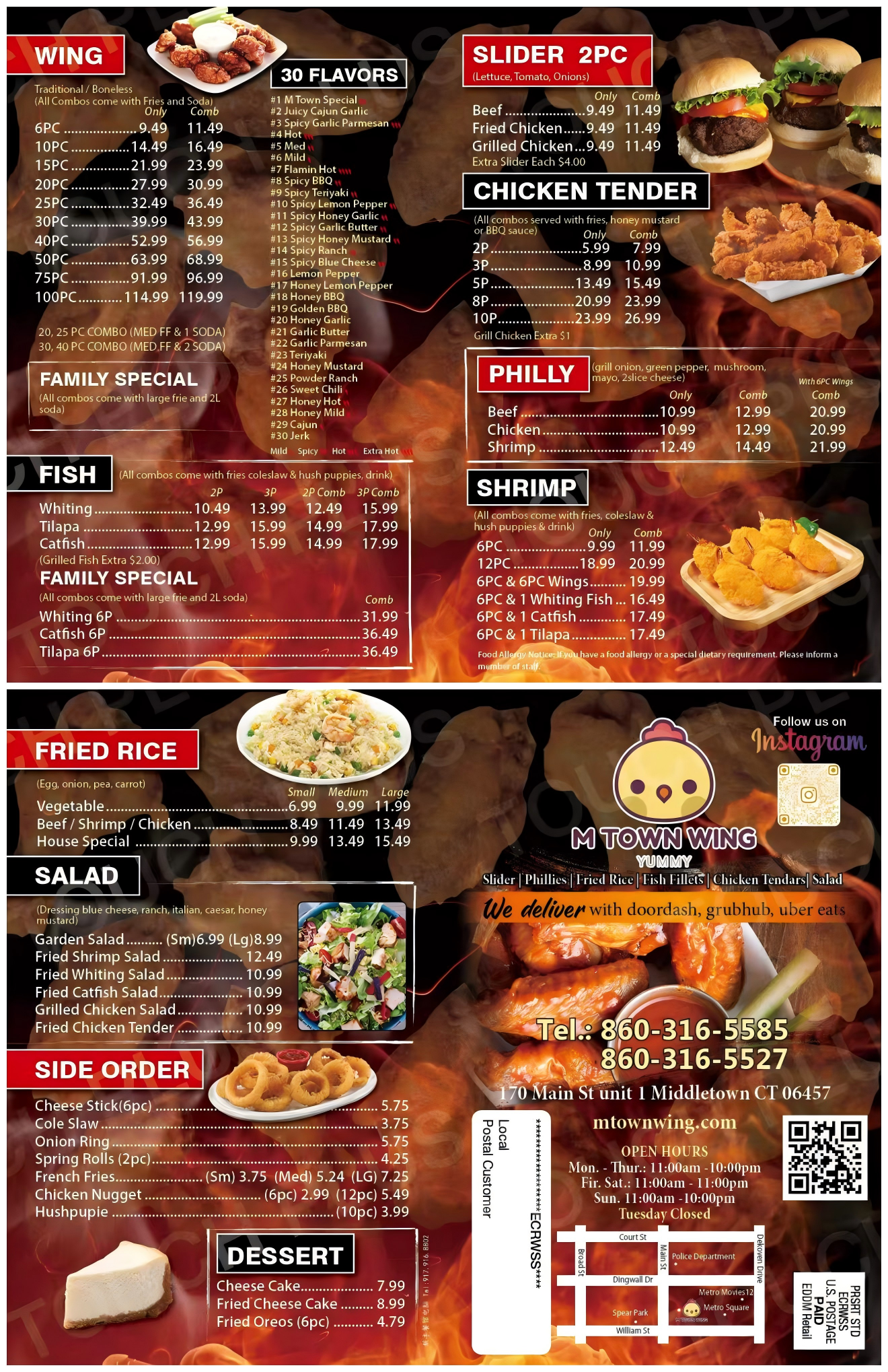Restaurant menu 1, detailed description provided below