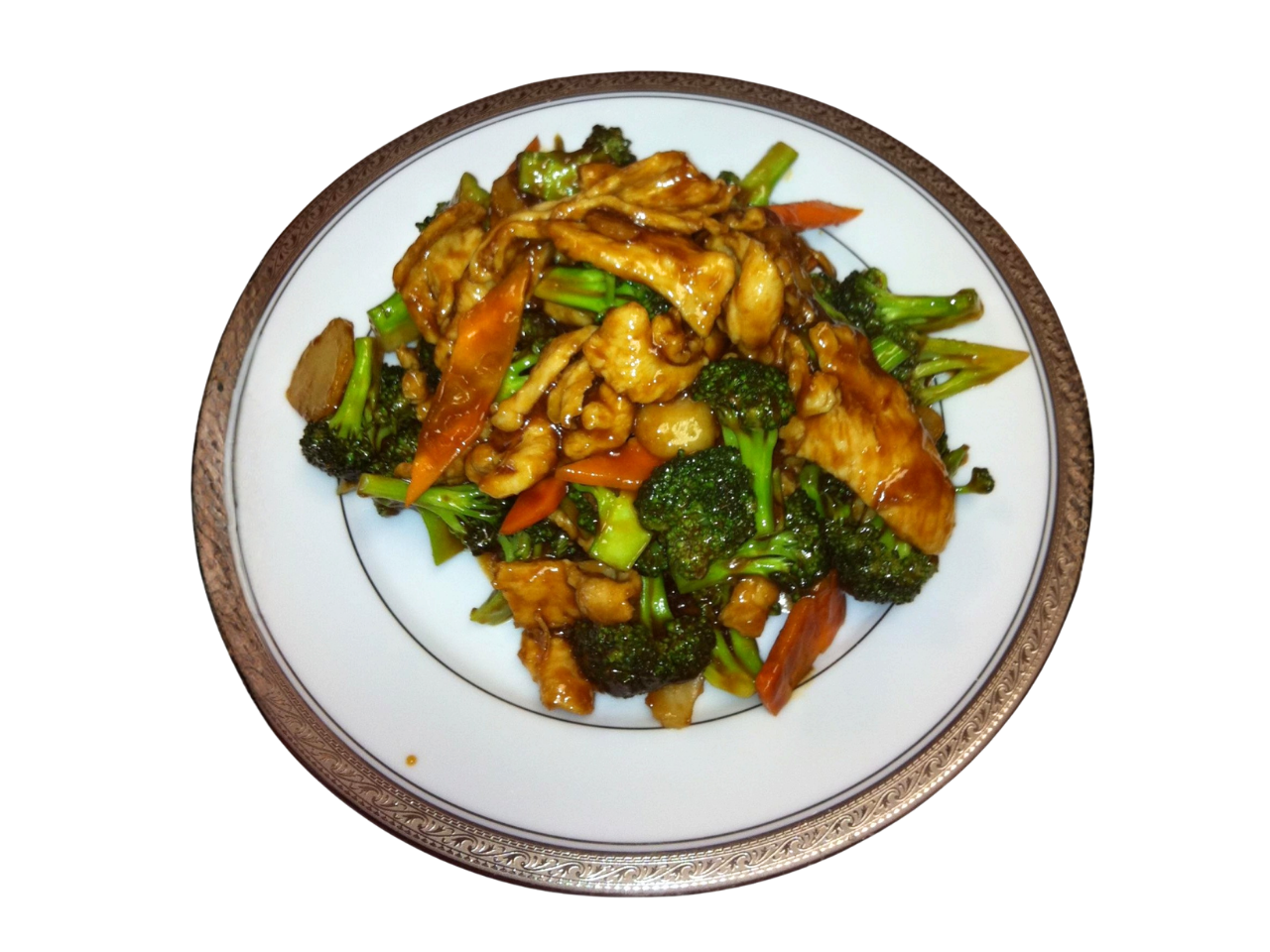 Chicken and broccoli in brown sauce at Chen's Kitchen, a Chinese Restaurant in McKinney