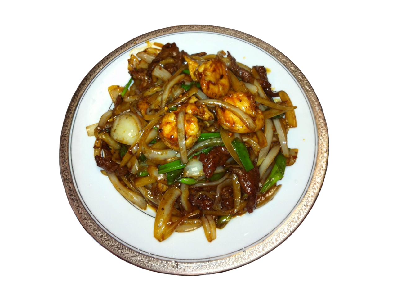 Shrimp and beef chow fun at Chen's Kitchen, a Chinese Restaurant in McKinney