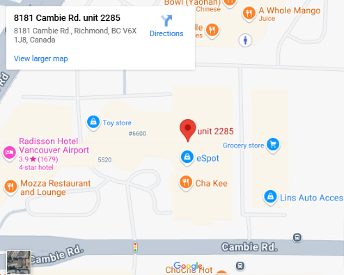 Location, 8181 Cambie Rd., Richmond, BC V6X 1J8, Canada