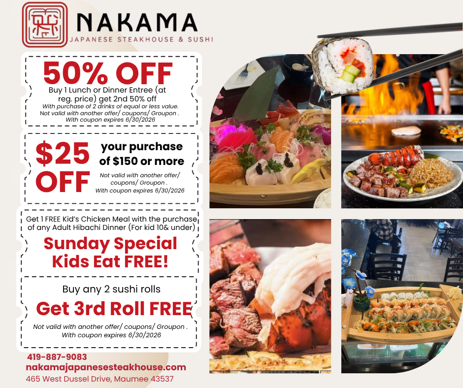 Nakama Japanese Steak House & Sushi Japanese restaurant Promotion
