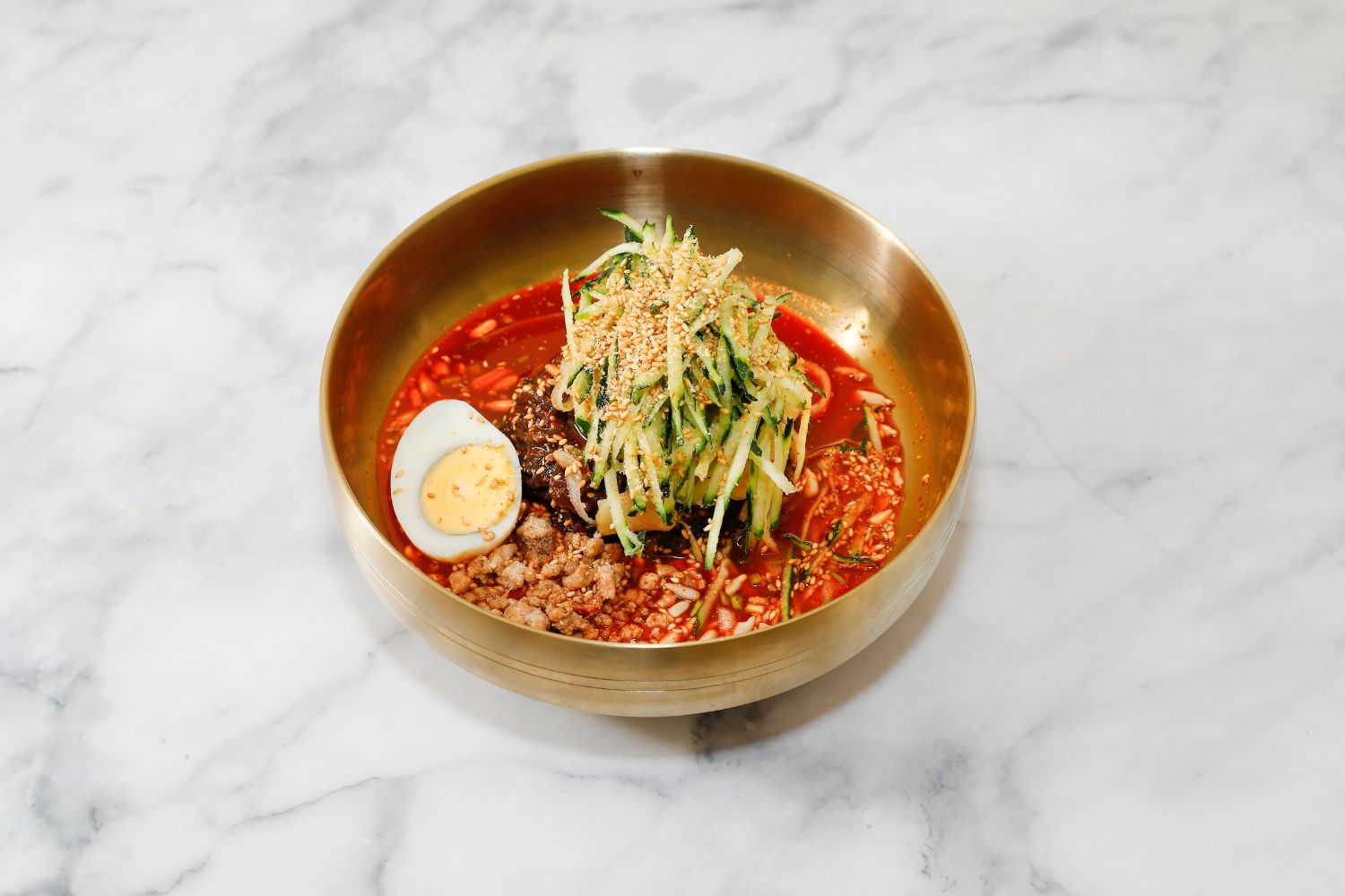 Spicy cold bibim guksu at Namu Modern Korean Cuisine Restaurant in Huntsville