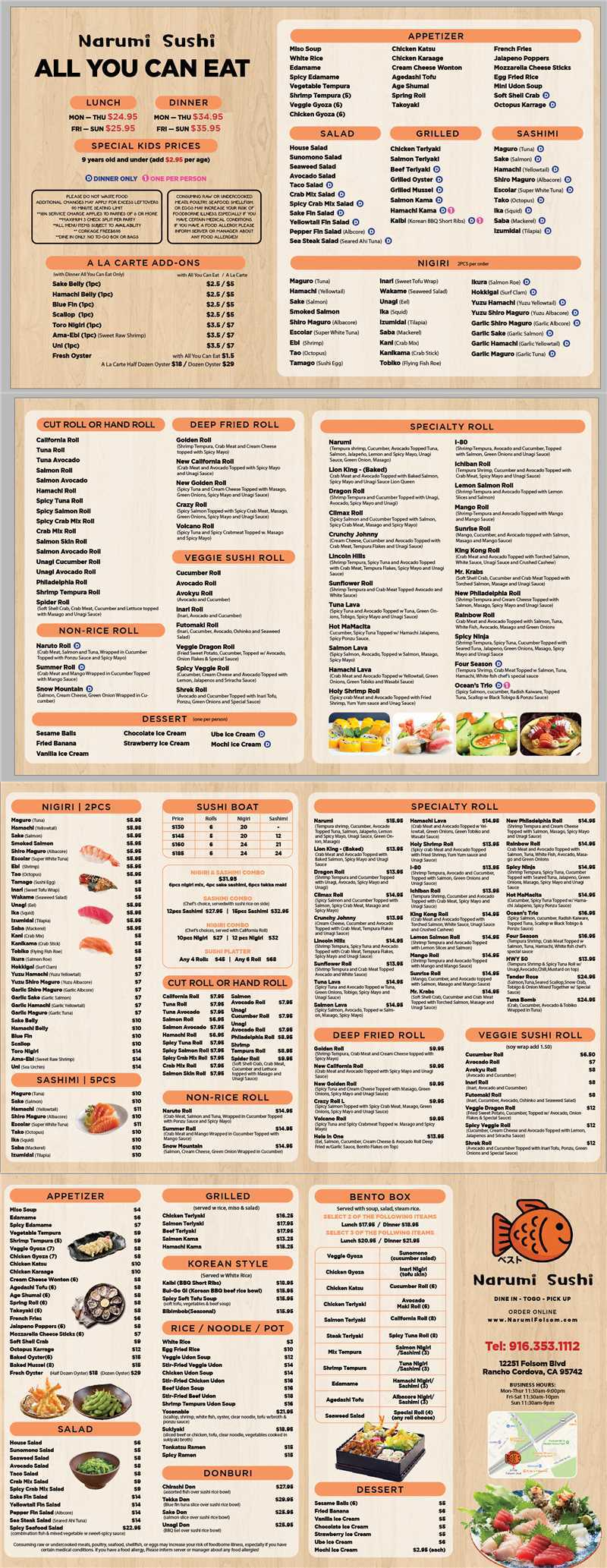 Restaurant menu 1, detailed description provided below