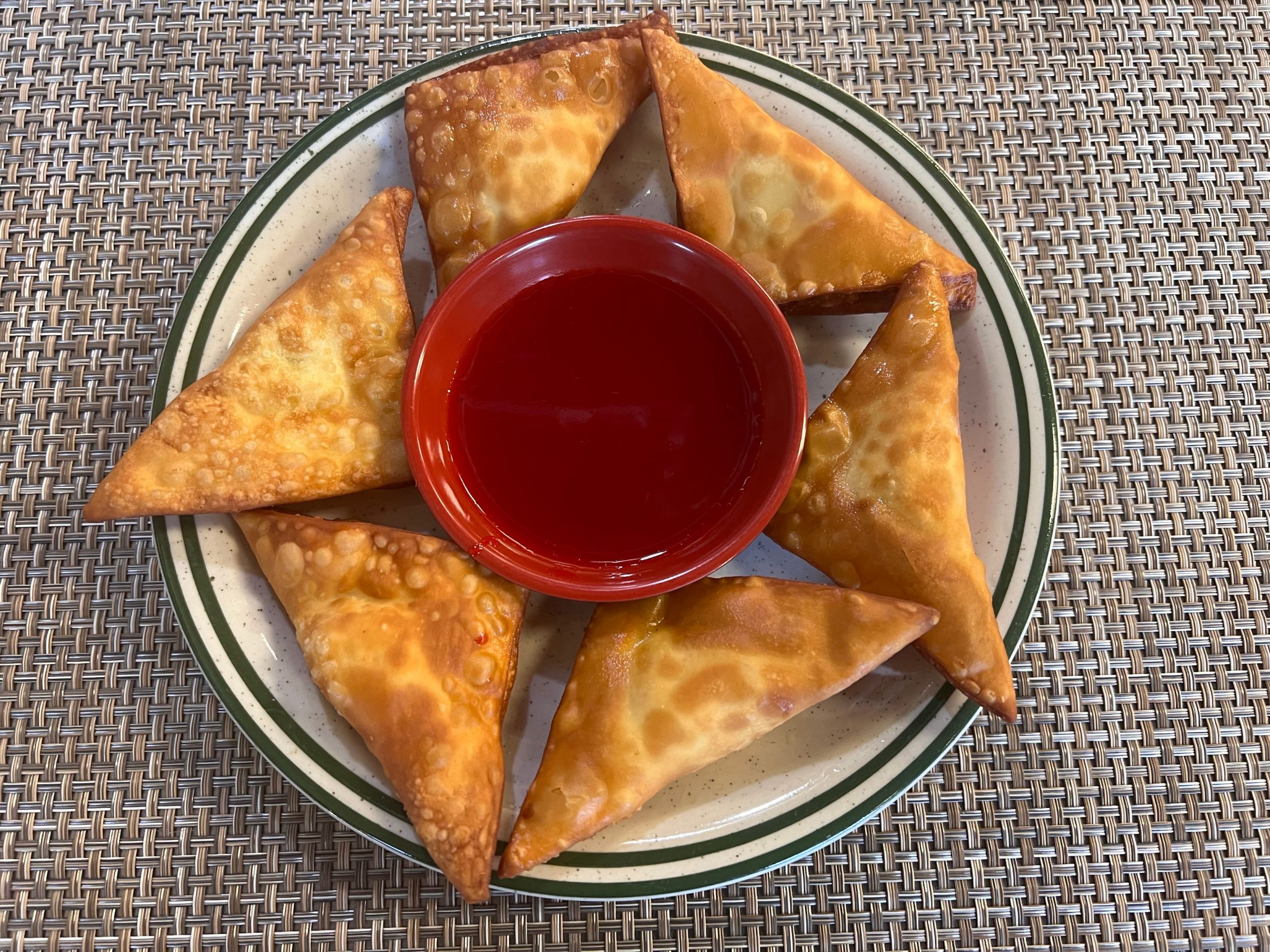 Fried crab rangoons with sweet and sour sauce at Neighborhood Kitchen, a Chinese Restaurant in Fairfield