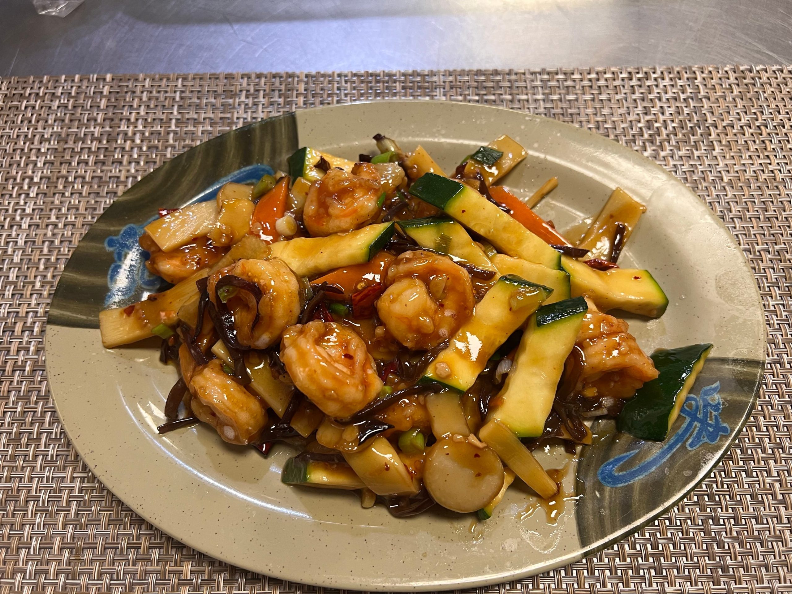 Prawns with garlic sauce and vegetables at Neighborhood Kitchen, a Chinese Restaurant in Fairfield