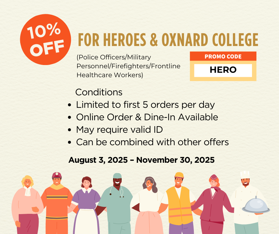 Promotion poster: 10% off for heroes (police, military, firefighters, healthcare) with code HERO, Aug 3 - Nov 30, 2025