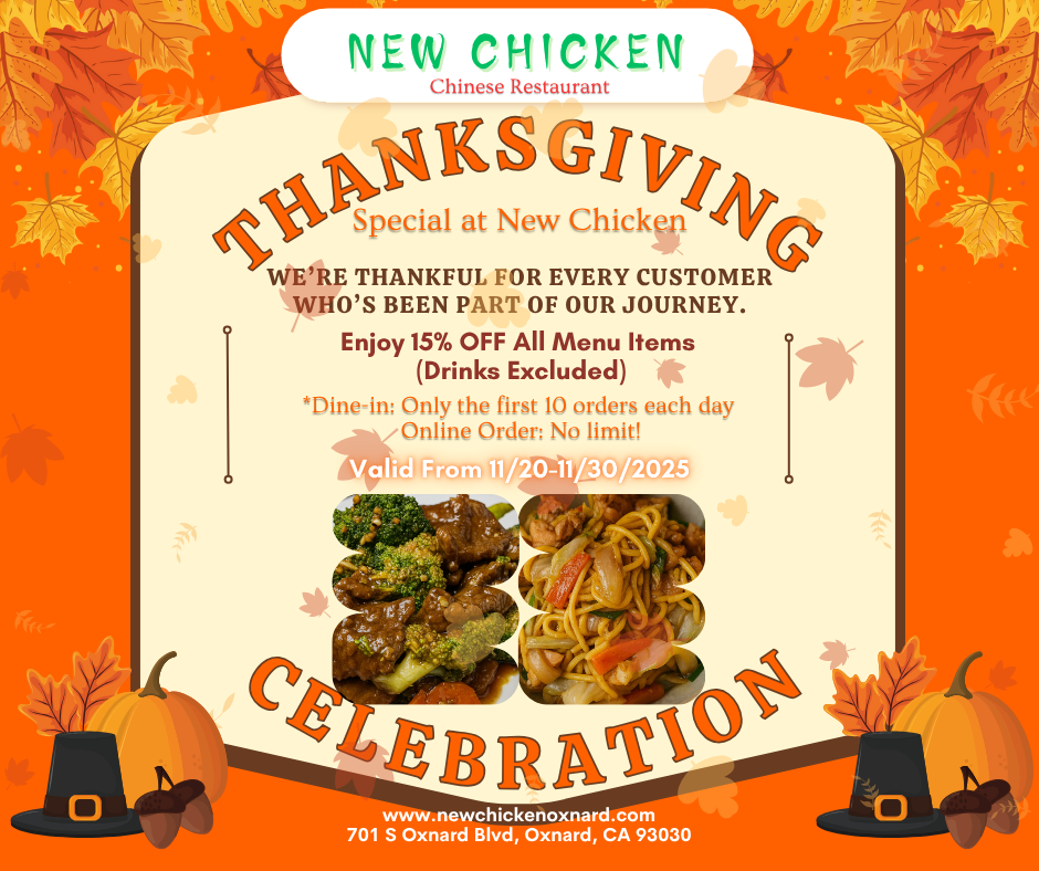 New Chicken Chinese Restaurant HAPPY HALLOWEEN Promotion Post