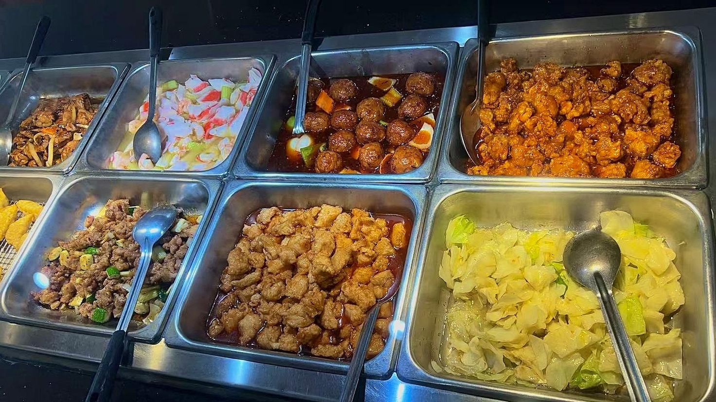 Assorted hot dishes at New China Buffet Restaurant in Huntingdon