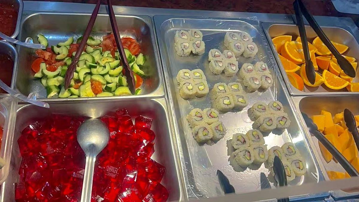 Sushi and salad bar at New China Buffet Restaurant in Huntingdon