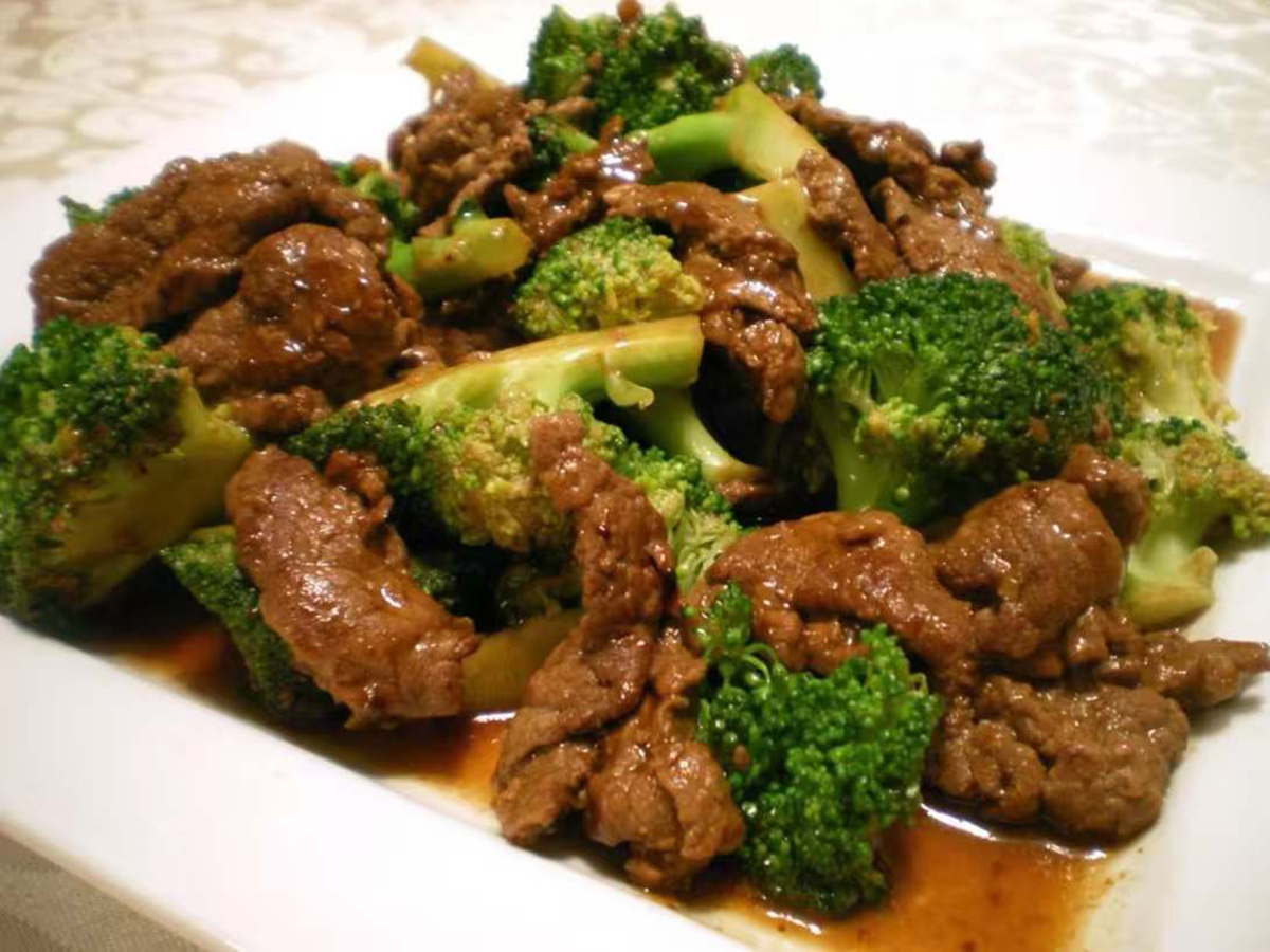Tender beef stir - fried with fresh broccoli florets at New China Restaurant，a Chinese Restaurant in Lawrenceville