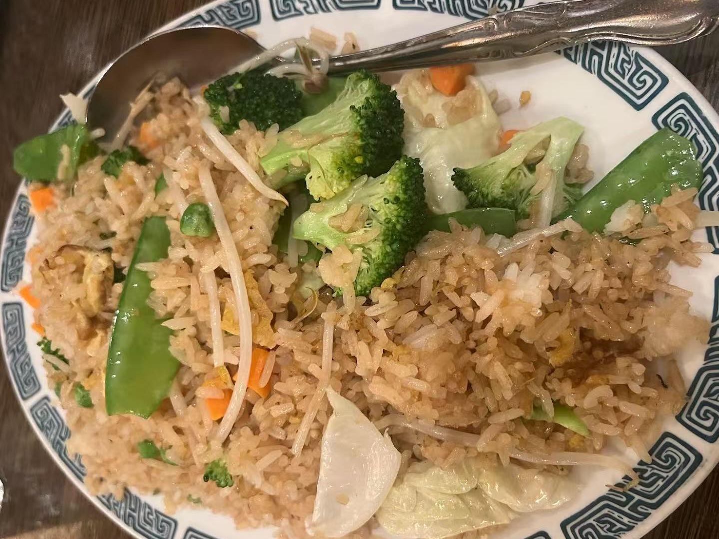 New-Chinatown-Restaurant-Chinese-restaurant-Vegetable-Fried-Rice-Jackson Fried rice mixed with assorted vegetables at New Chinatown Restaurant, a Chinese restaurant in Jackson