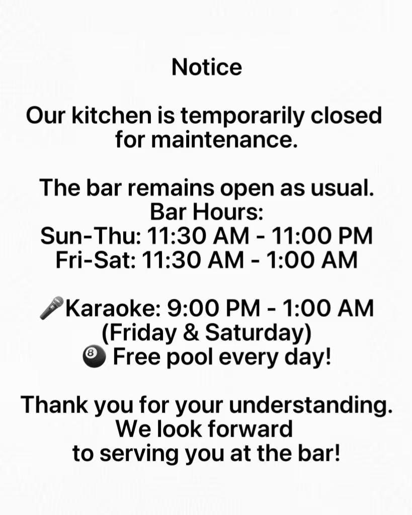 Notice of Special Operating Hours