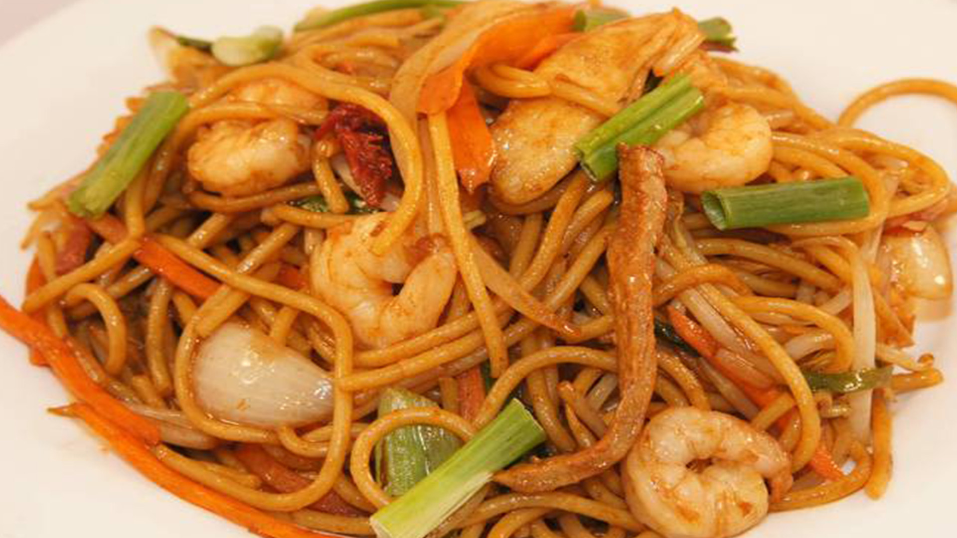 House special shrimp lo mein at New Great Wall, a Chinese Restaurant in Brooklyn