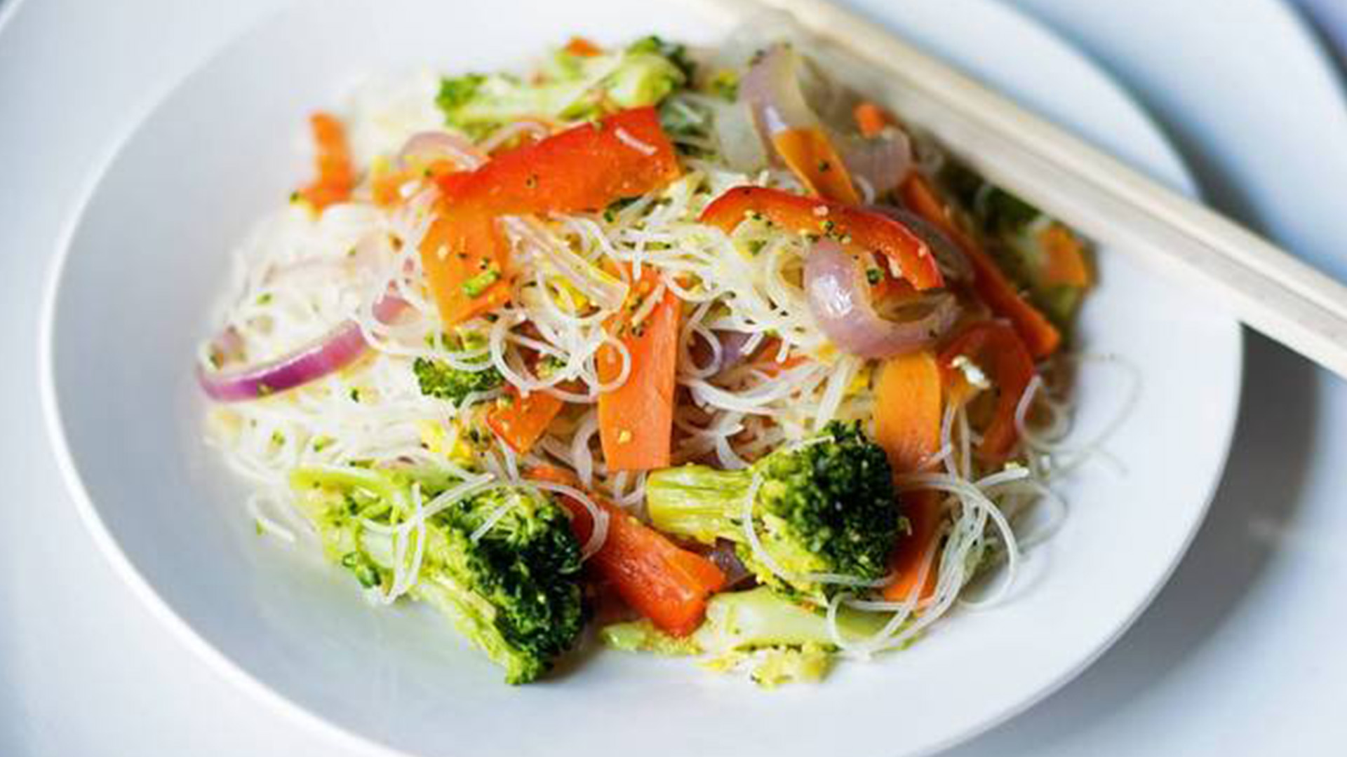 Vegetable mei fun with mixed veggies at New Great Wall, a Chinese Restaurant in Brooklyn