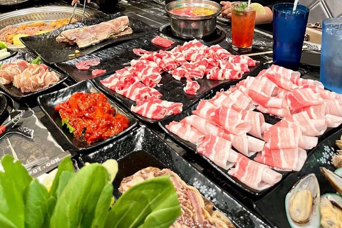 Assorted Meat Platters for BBQ at Hi Pot, Hot Pot & Asian BBQ Restaurant in Pottstown