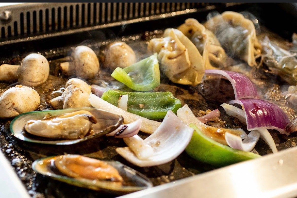 BBQ Grill with Mussels, Dumplings & Vegetables at Hi Pot, Hot Pot & Asian BBQ Restaurant in Pottstown