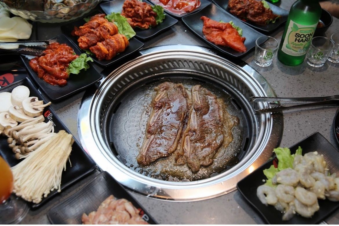 Grilled Short Ribs (LA Galbi) with Soju at Hi Pot, Hot Pot & Asian BBQ Restaurant in Pottstown