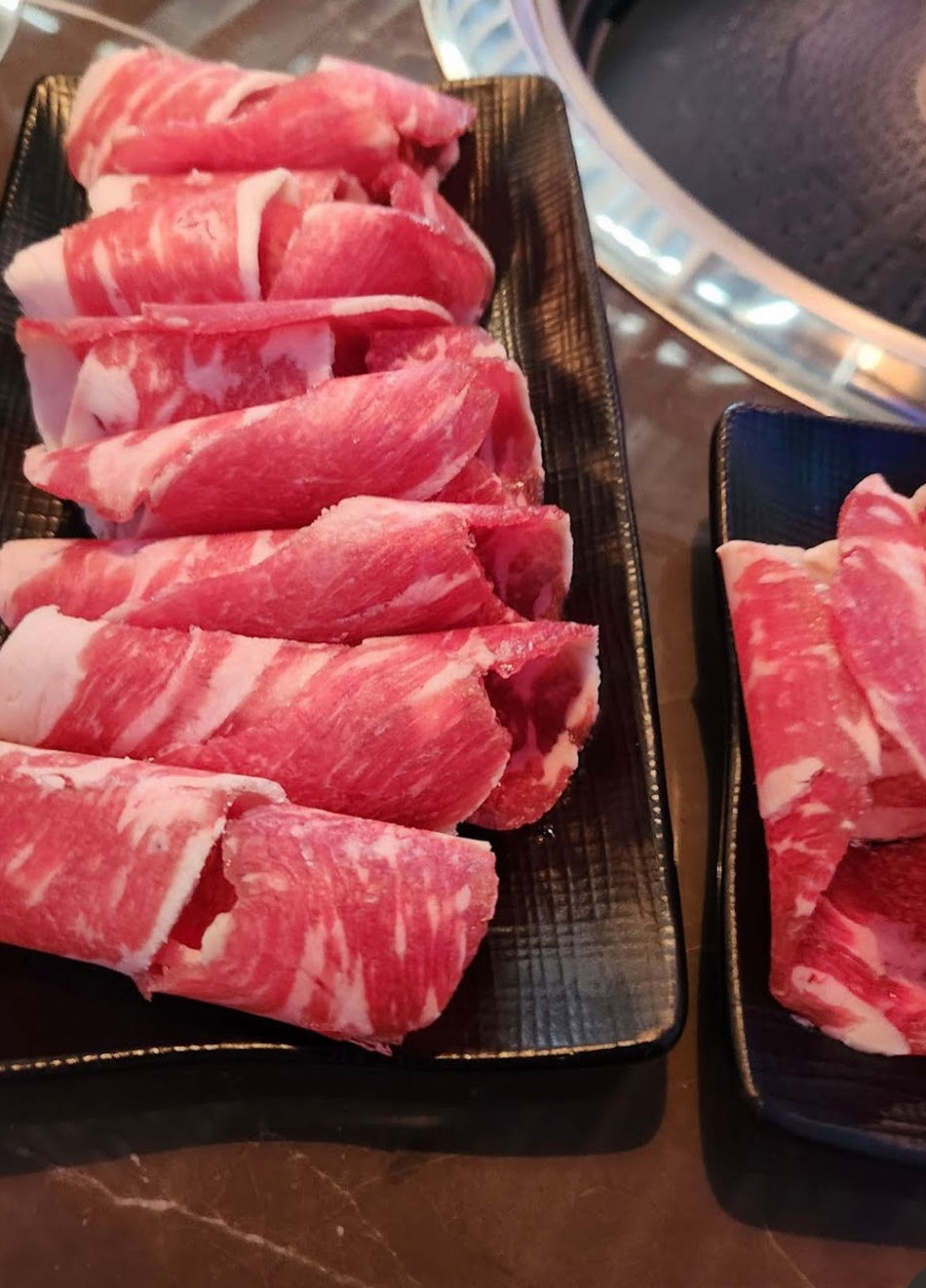 Thinly Sliced Marbled Beef at Hi Pot, Hot Pot & Asian BBQ Restaurant in Pottstown