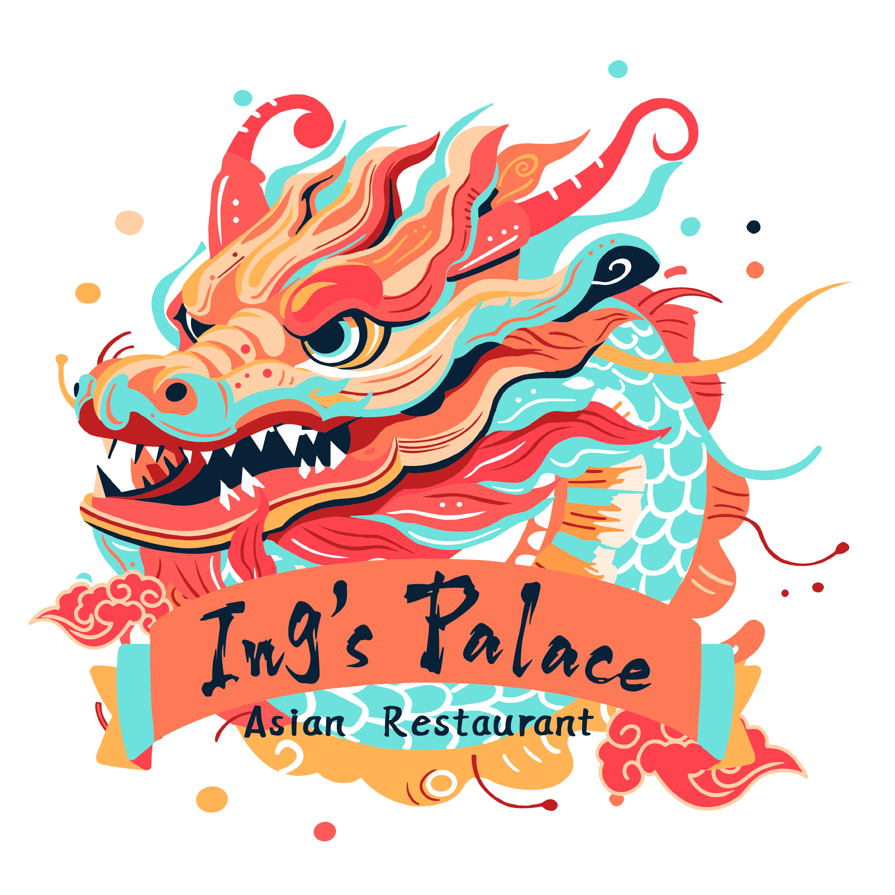 Colorful dragon logo for Ing's Palace Asian Restaurant at Ing's Palace, a Asian Restaurant in Burbank Colorful dragon logo for Ing's Palace Asian Restaurant at Ing's Palace, a Asian Restaurant in Burbank