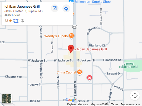 Location, 603 N Gloster St, Tupelo, MS 38804, United States Location, 603 N Gloster St, Tupelo, MS 38804, United States