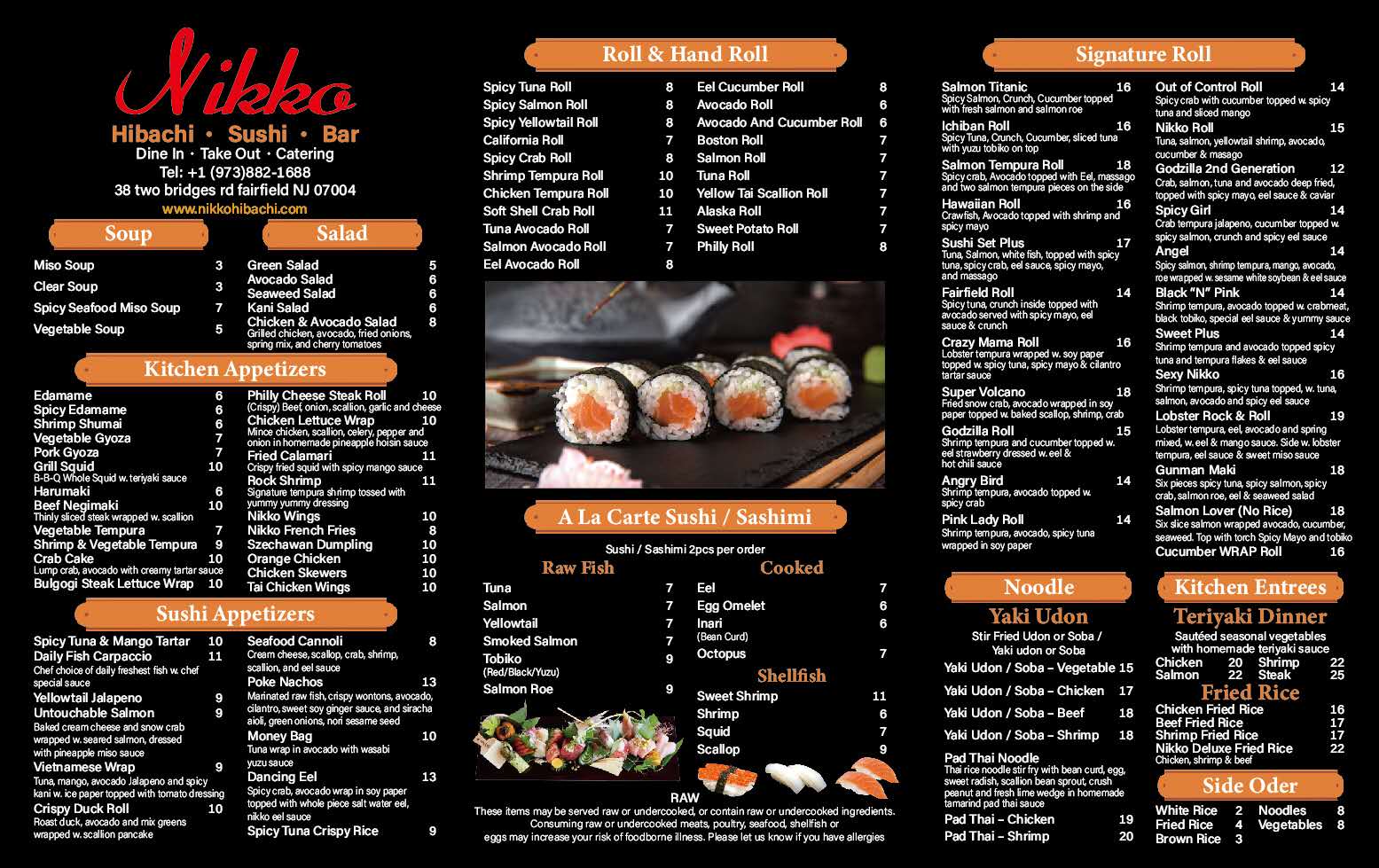 2025 December promotional or menu-related image for Nikko Hibachi restaurant
