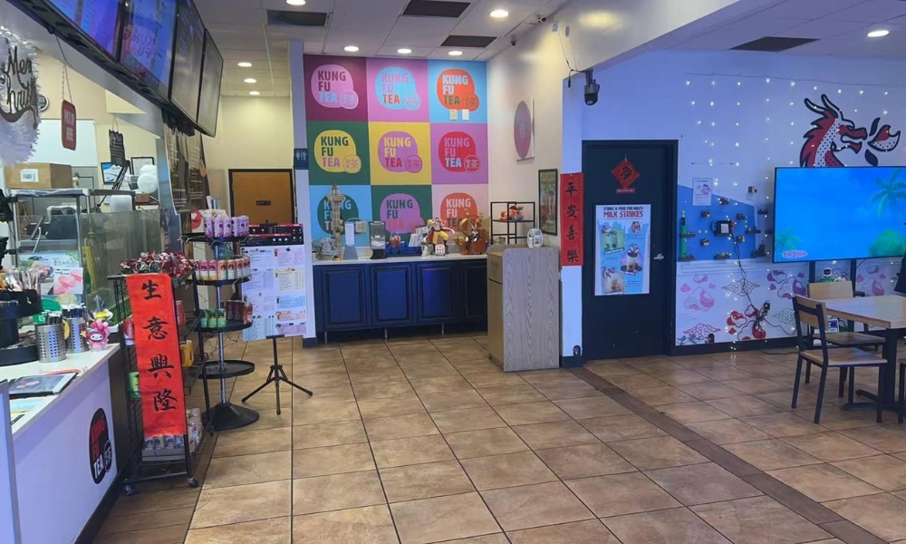 Ninja Cafe - Kung Fu Tea counter and menu display at Ninja Cafe - Kung Fu Tea, a Bubble Tea Store in High Point