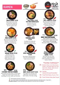 Ninja Decatur Al Menu Menu - Ninja Ramen and Thai