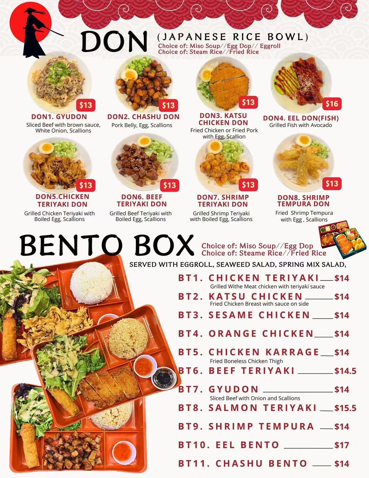 Ninja Ramen and Thai Ramen Restaurant Menu Page 4