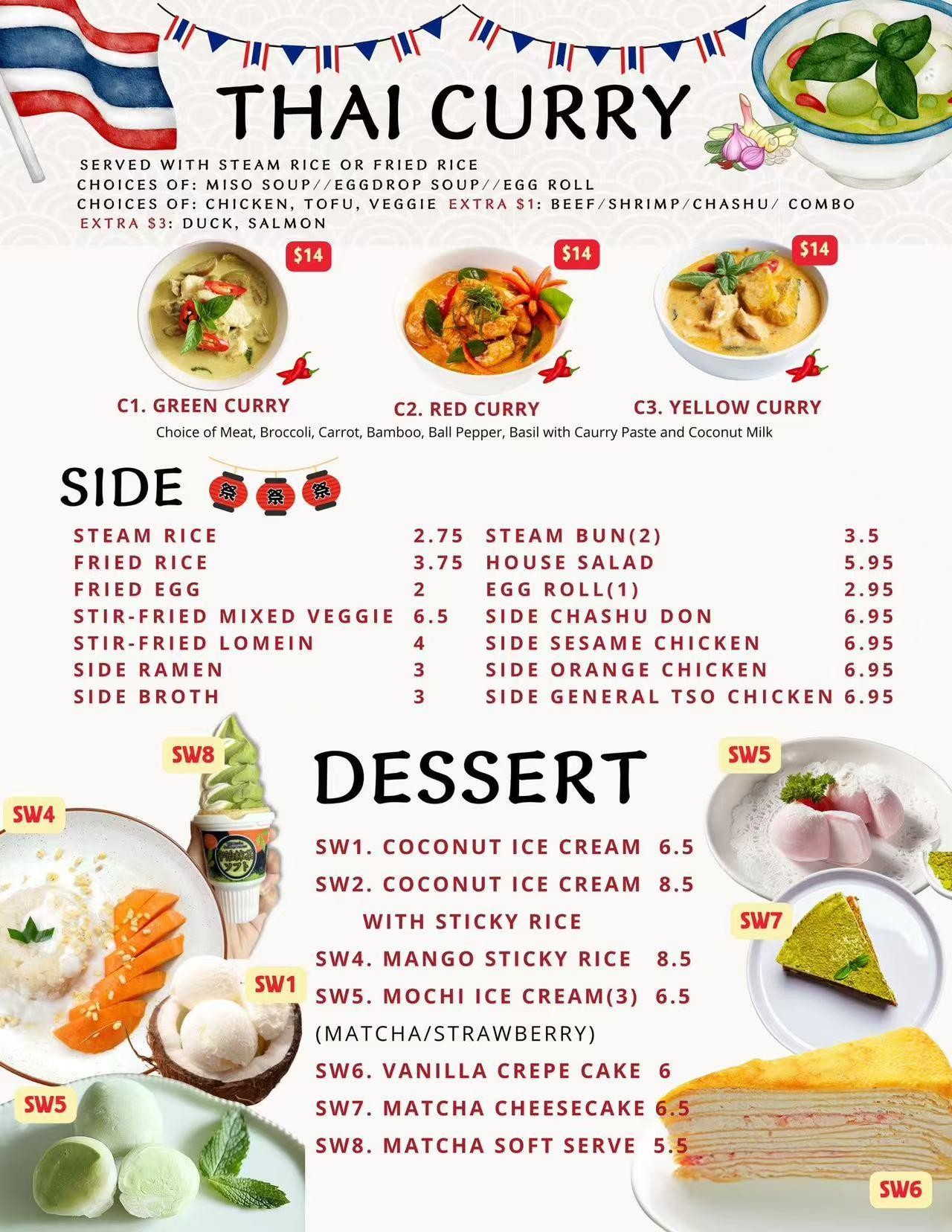 Ninja Ramen and Thai Ramen Restaurant Menu Page 7