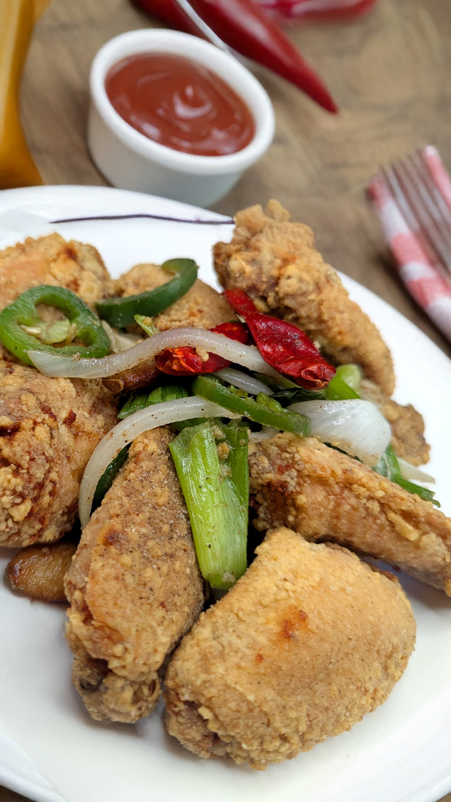 Fried Chicken Wings with Salt and Pepper at No.5 House Chinese Restaurant in San Mateo
