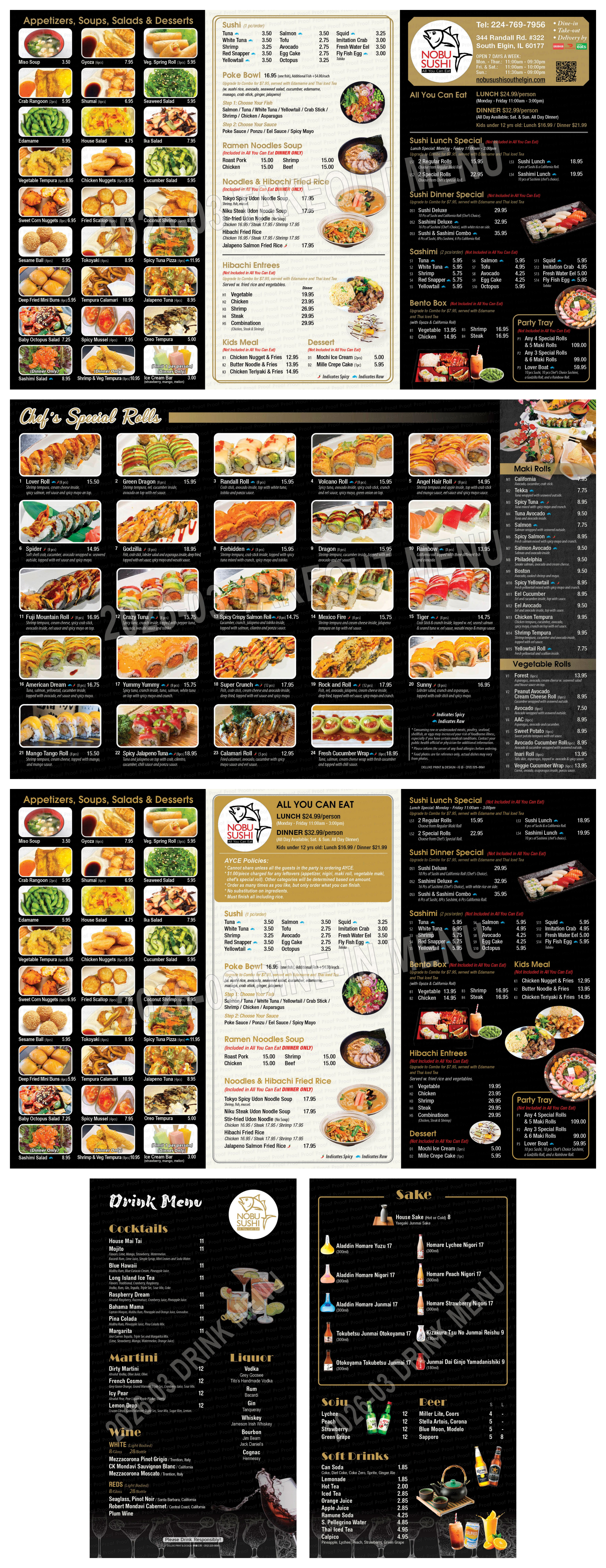 Restaurant menu 1, detailed description provided below