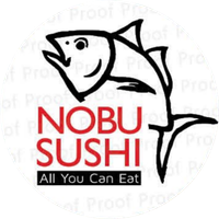 Nobu Sushi logo with tuna illustration at Nobu Sushi, an Sushi Restaurant in South Elgin.