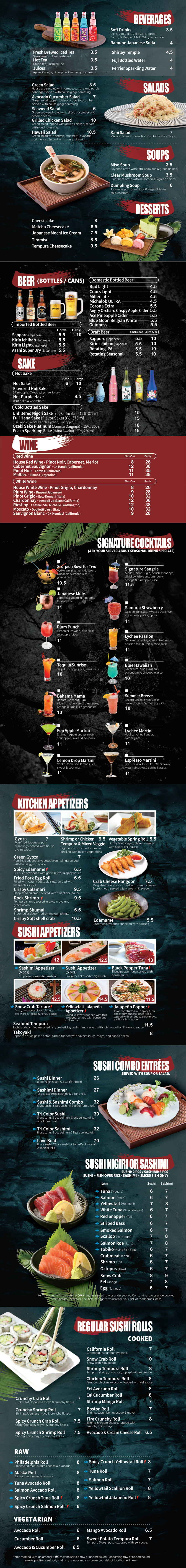 Restaurant menu 1, detailed description provided below