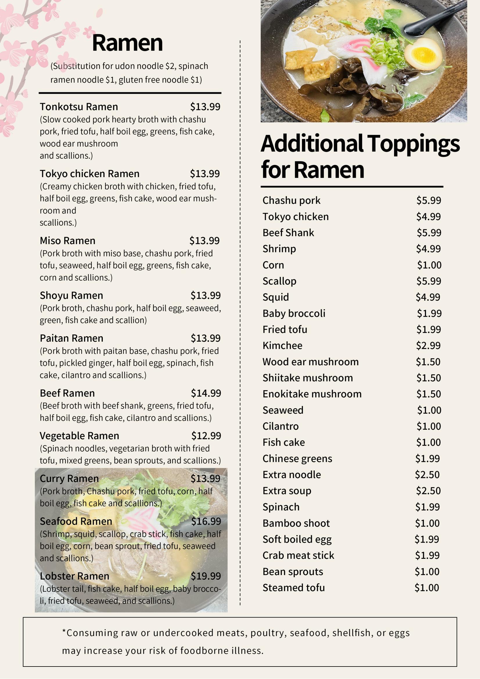 Noriya Japanese Cuisine Japanese Restaurant Menu Page 10