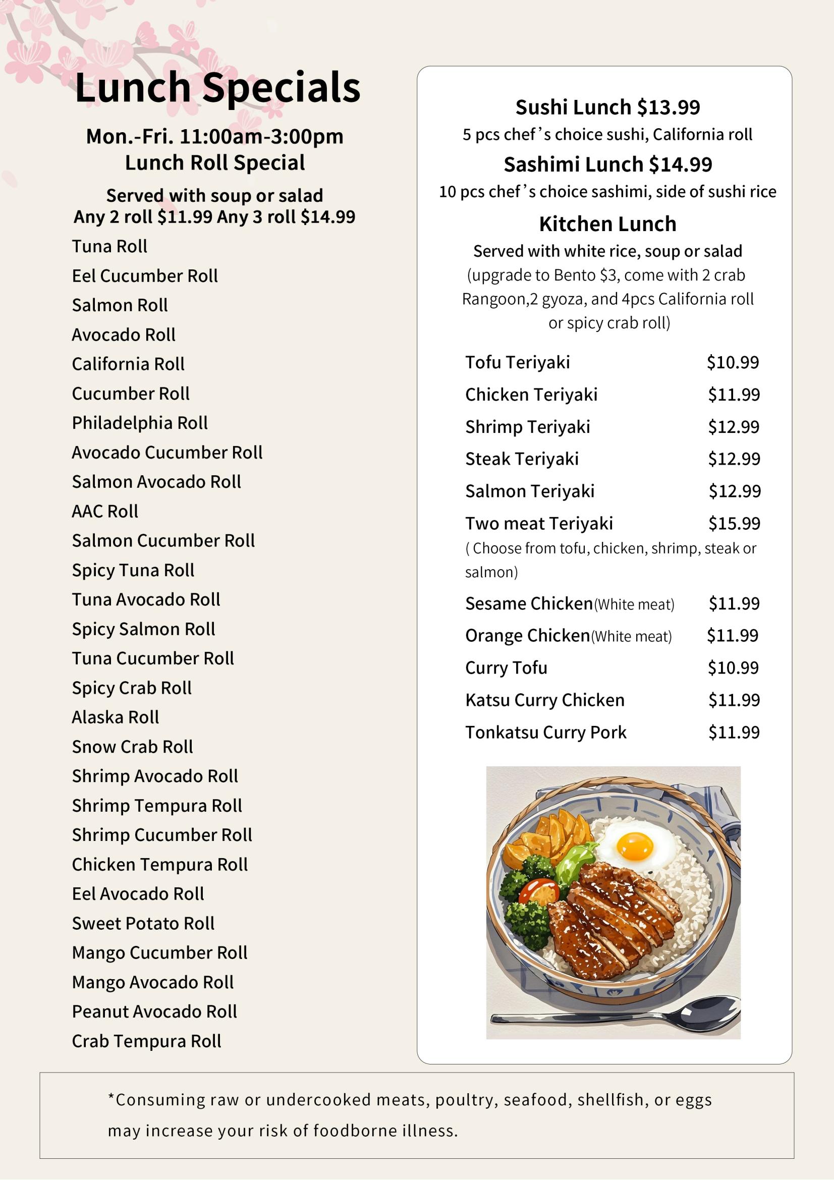 Noriya Japanese Cuisine Japanese Restaurant Menu Page 12