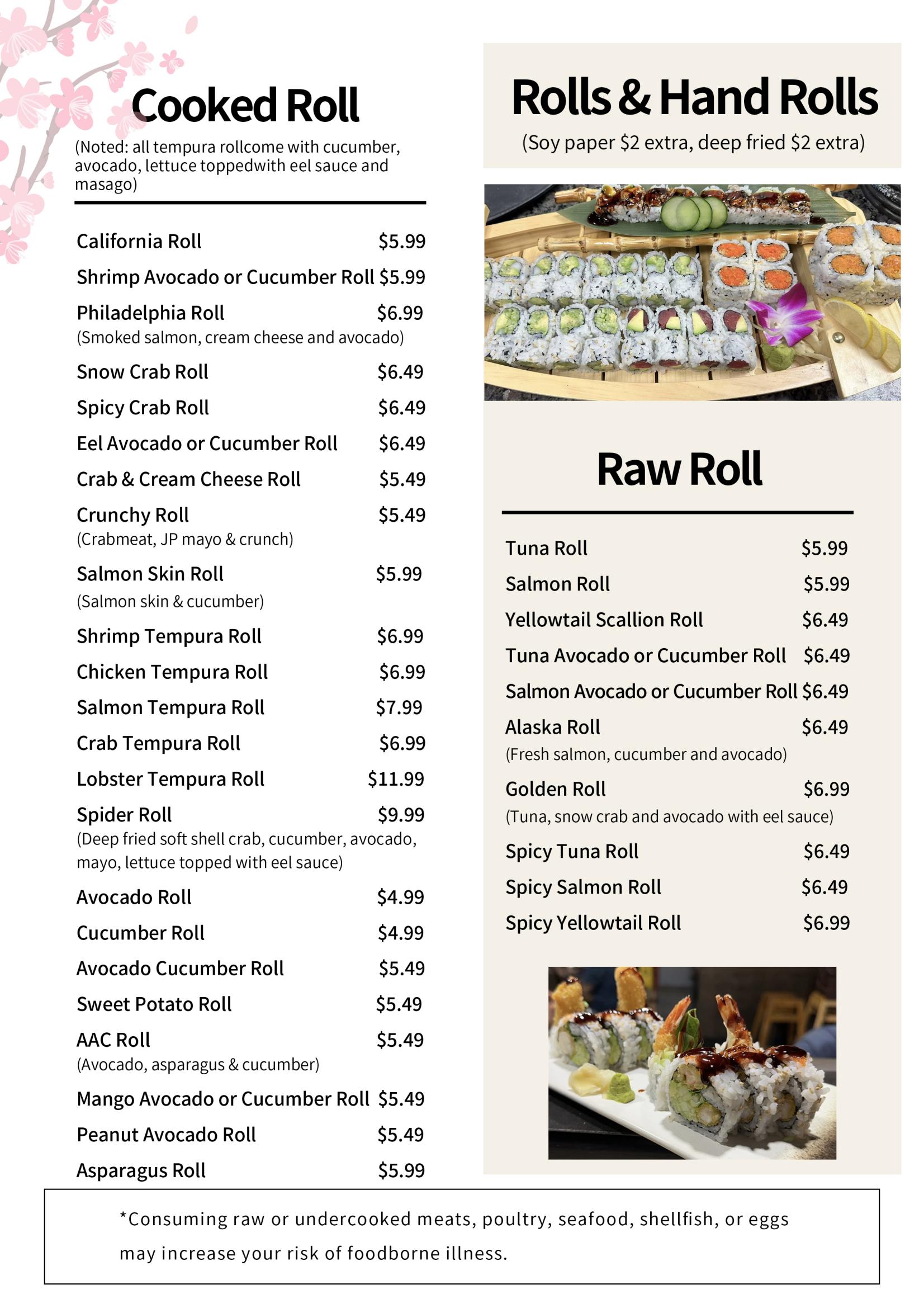 Noriya Japanese Cuisine Japanese Restaurant Menu Page 3