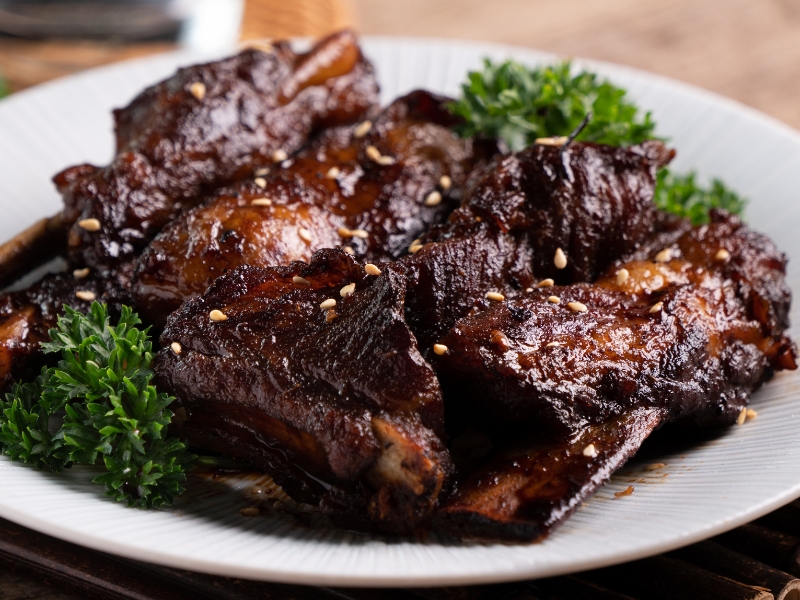 Glazed braised spare ribs with sesame seeds at Northern Cafe, a Chinese Restaurant in CA