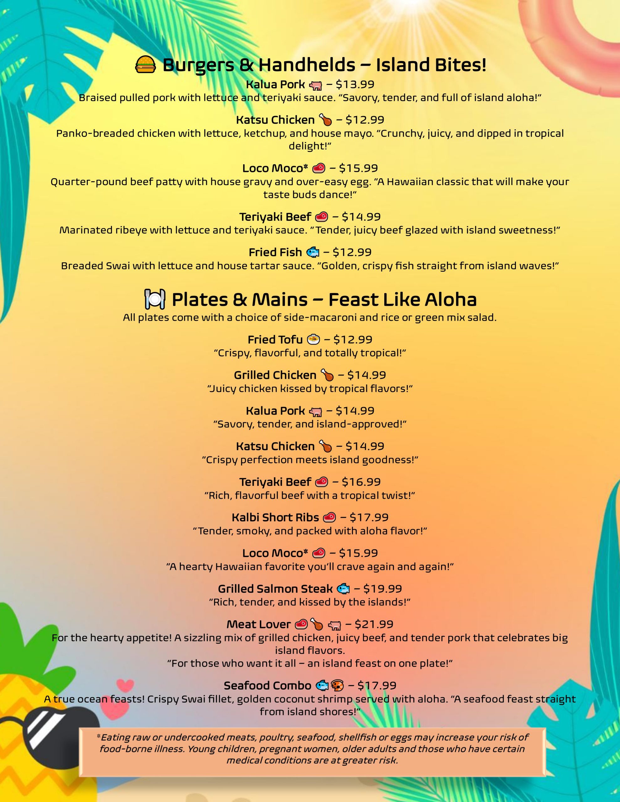Ohana Island Grill & Bar Hawaiian Restaurant New Menu Page 3