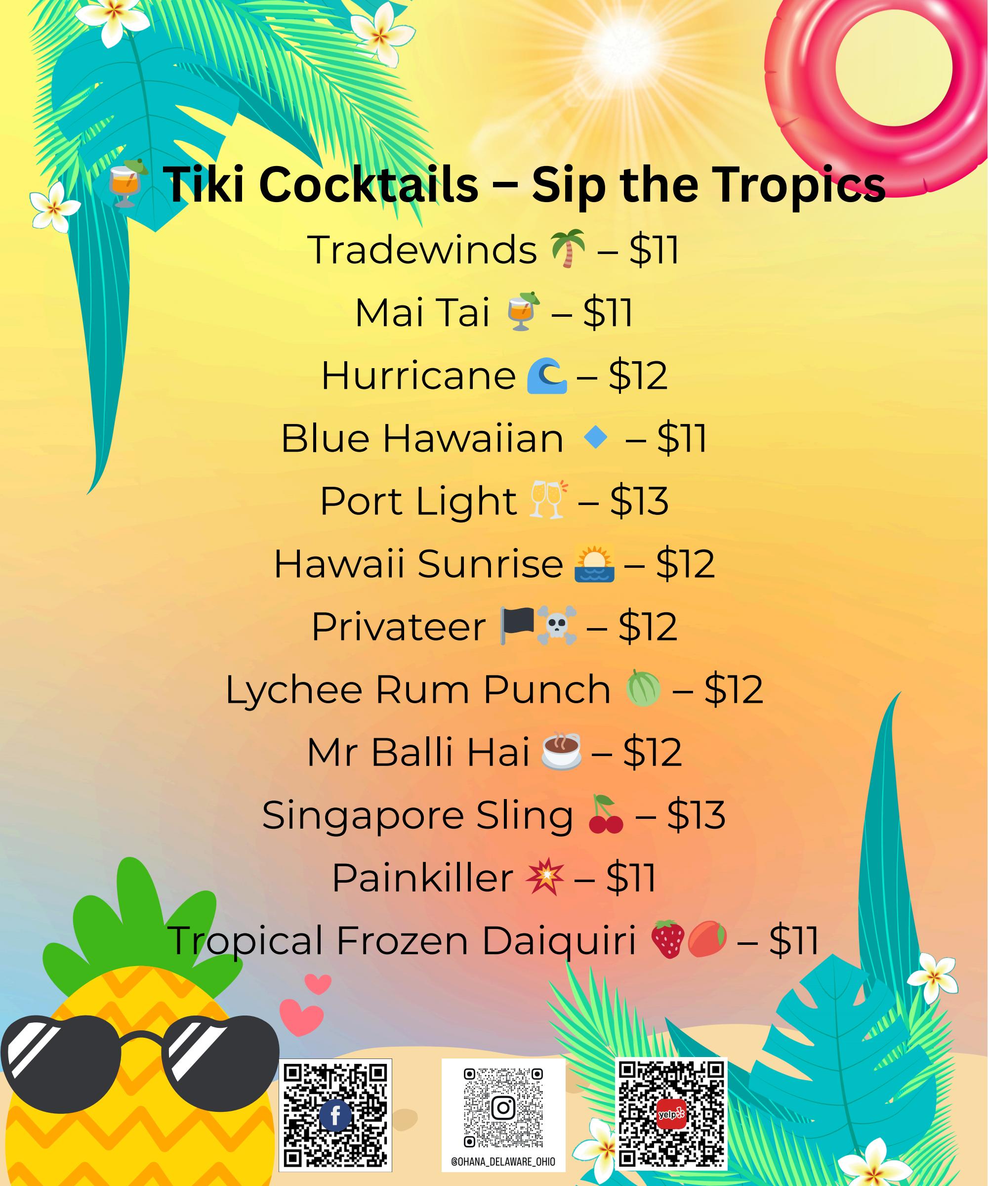 Ohana Island Grill & Bar Hawaiian Restaurant Menu Page 1