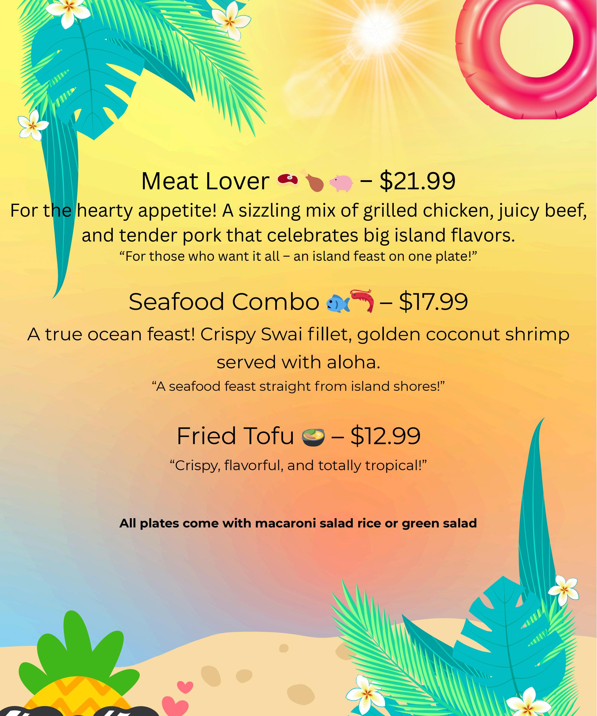 Ohana Island Grill & Bar Hawaiian Restaurant Menu Page 10