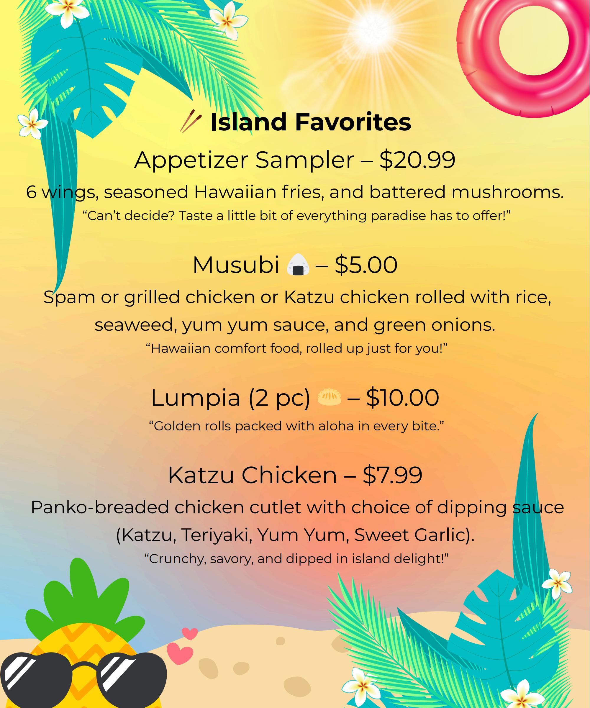 Ohana Island Grill & Bar Hawaiian Restaurant Menu Page 5