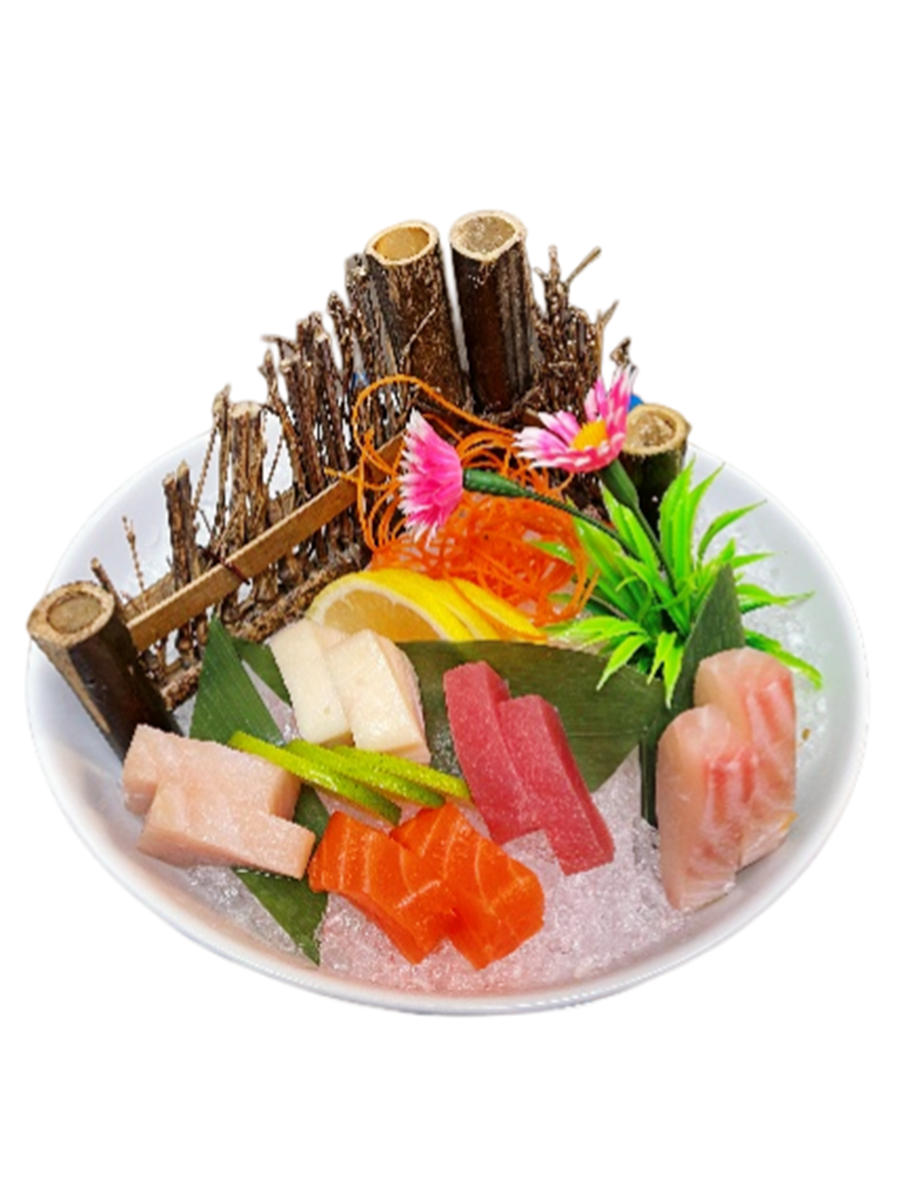 Assorted fresh sashimi served over ice at O-Ku Sushi & Poke, a Japanese Restaurant in Sandy