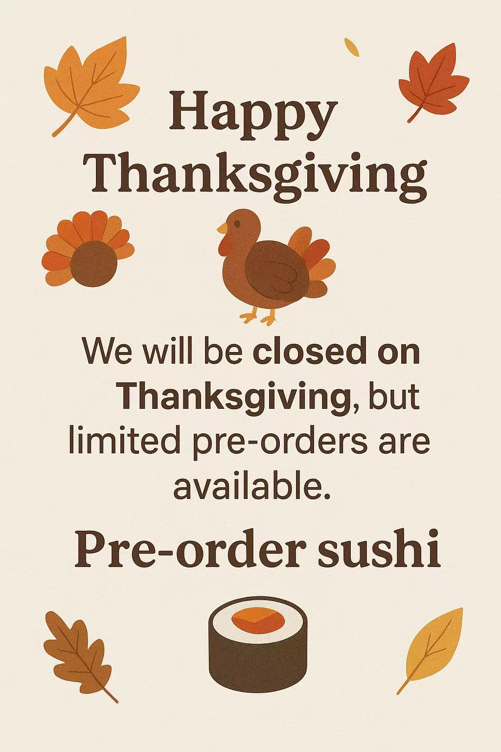 Notice of Special Operating Hours